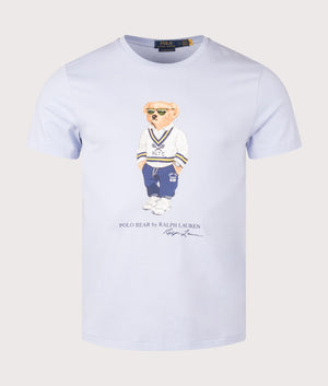 Polo Ralph Lauren, Custom Slim Fit Polo Bear Jersey T-Shirt, Cornflour Blue, Eqvvs Menswear, front shot angle