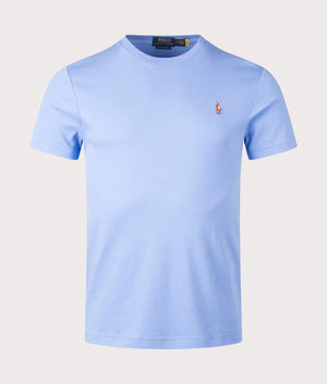 Polo Ralph Lauren Custom Slim Fit Pima T-Shirt in Canvas Blue. EQVVS Front Shot.