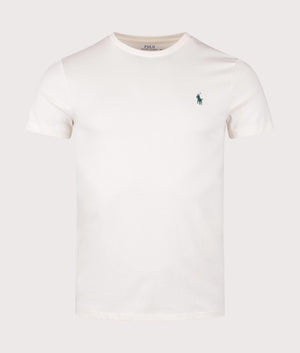 Polo Ralph Lauren Custom Slim Fit Jersey T-Shirt in Antique Cream. Front Shot at EQVVS.