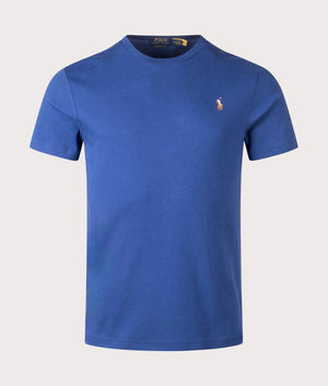 Polo Ralph Lauren Custom Slim Fit Pima T-Shirt in Annapolis Blue. EQVVS front shot.