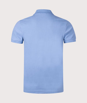 Polo Ralph Lauren, Custom Slim Fit Mesh Polo Shirt, Campus Blue, Eqvvs Menswear, back shot angle