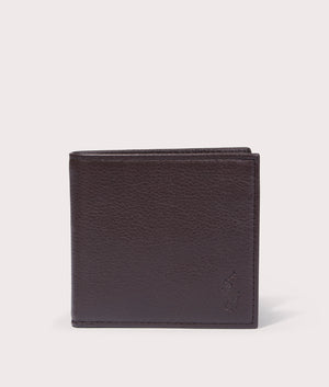 Polo Ralph Lauren Pebbled Brown Leather Billfold Wallet at EQVVS Front Shot 