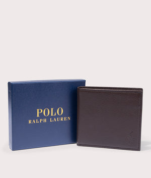 Polo Ralph Lauren Pebbled Brown Leather Billfold Wallet at EQVVS Box Shot 