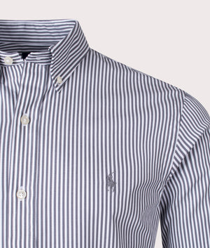 Slim Fit Poplin shirt - Polo Ralph Lauren - Grey - EQVVS - dETAIL 