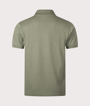 Croc Logo Polo Shirt in Khaki by Lacoste. EQVVS Back Angle Shot.