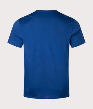 Lacoste Pima Cotton Croc Logo T-Shirt in Globe. Back angle shot at EQVVS.