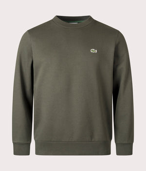 Relaxed Fit Organic Brushed Cotton Sweatshirt in Sapwood by Lacoste. EQVVS Menswear Front Shot. 