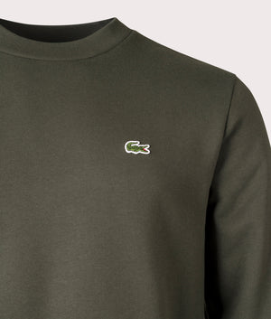 Relaxed Fit Organic Brushed Cotton Sweatshirt in Sapwood by Lacoste. EQVVS Menswear Detail Shot. 