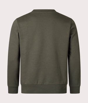 Relaxed Fit Organic Brushed Cotton Sweatshirt in Sapwood by Lacoste. EQVVS Menswear Back Shot. 