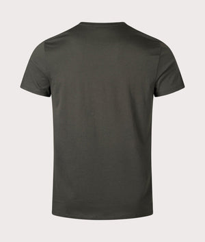 Lacoste Pima Cotton Croc Logo T-Shirt in Sapwood. Back angle shot at EQVVS.