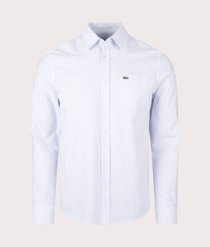 Lacoste Casual Shirt striped Overview blue et white. EQVVS front shot.