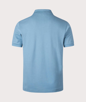 Lacoste L1212 Croc Logo Polo Shirt in Limestone Blue. EQVVS Back Shot.