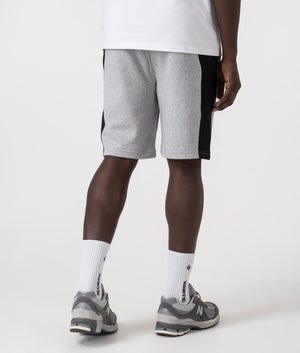 Lacoste Cotton Fleece Colour-Block Shorts in Silver Chine/Black. Shot at EQVVS. Back shot. 