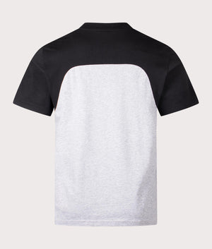 Lacoste Cotton Jersey Colour-Block T-shirt in Silver Shine and Black. EQVVS Back Shot.