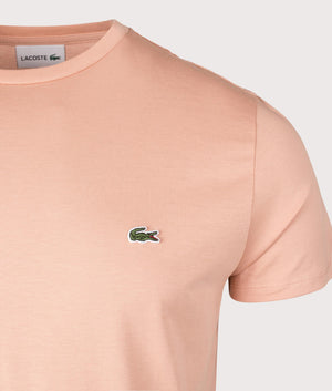 Lacoste, Cotton Pima T-Shirt, Latte, Eqvvs Menswear, Detailed shot angle