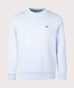 Lacoste Relaxed Fit Organic Brushed Cotton Sweatshirt in Rill. Shot at EQVVS. Front shot 