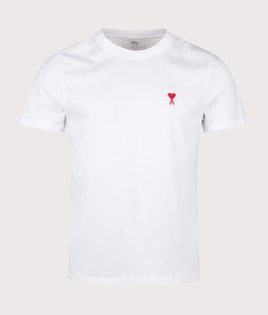 Ami De Coeur T-Shirt in White, 100% Cotton at EQVVS Menswear. Front Shot. 