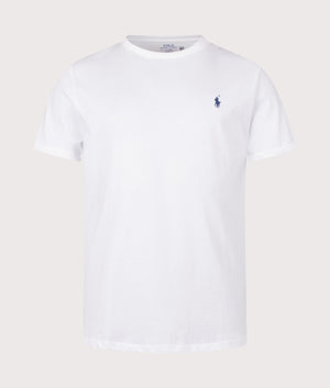 Polo Ralph Lauren Classic Fit Jersey Crewneck T-Shirt in White. Front angle shot at EQVVS.