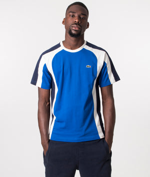 Lacoste blue and white deals t shirt