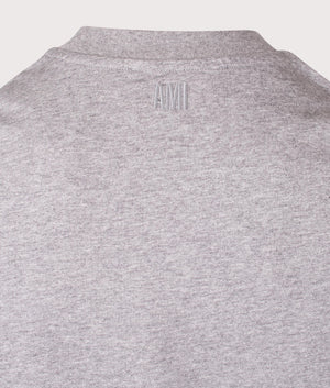 Ami De Coeur T-Shirt in Heather Grey, 100% Cotton at EQVVS Menswear. Back Logo Shot. 