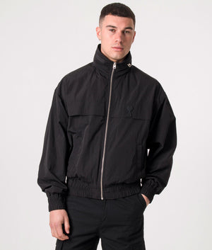 Creased-Effect-Water-Repellent-Windbreaker-Black-AMI-EQVVS