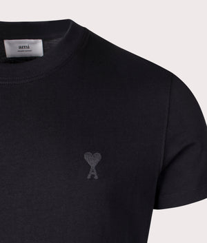 Ami De Coeur Tonal T-Shirt in Black by Ami. EQVVS Shot.