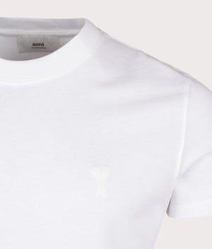 Ami De Coeur Tonal T-Shirt in White by Ami. EQVVS Shot.