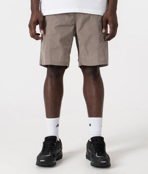 Swim Shorts in Light Taupe by Ami. EQVVS Front Angle Shot.