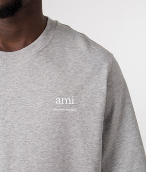 Ami T-Shirt in Heather Ash Grey. EQVVS Detail Shot.