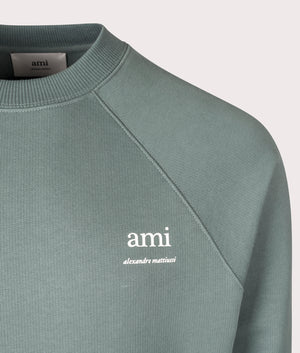 Ami Alexandre Mattiussi Sweatshirt in Antique Clay. EQVVS Menswear Front Detail Shot. 