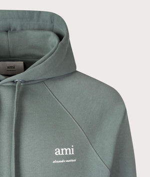 Ami Alexandre Mattiussi Hoodie in Antique Clay. EQVVS Menswear Detail Shot. 