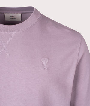 Ami De Coeur T-Shirt in Lilac. EQVVS Menswear Front Detail Shot. 