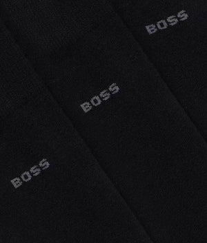 3 pack ribbed socks by BOSS. Shot at EQVVS. Detail shot