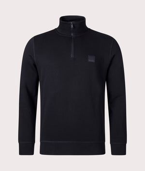 Quarter-Zip-Zetrust-Sweatshirt-Black-BOSS-EQVVS