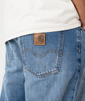 Carhartt WIP Marlow Jeans - Blue Rinsed Jeans - EQVVS. Detail shot. 