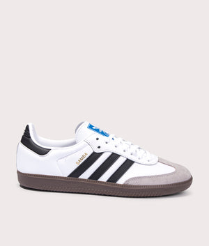 adidas samba OG Trainer in Cloud White/ Core Black/ Clear Granite at EQVVS. Side Individual Shot. 