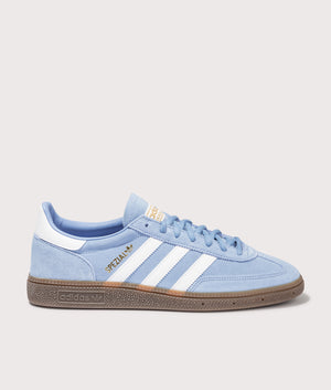 Adidas Origianls, Handball Spezial Trainers, light blue, Eqvvs Menswear, side shot angle
