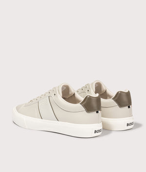 BOSS Aiden Tenn Trainers in Light Beige. EQVVS Back shot.