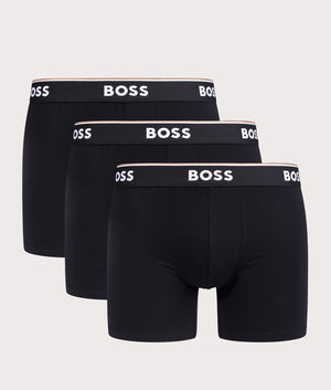 BOSS 3 Pack Power Boxers in Black at EQVVS Menswear Front Shot