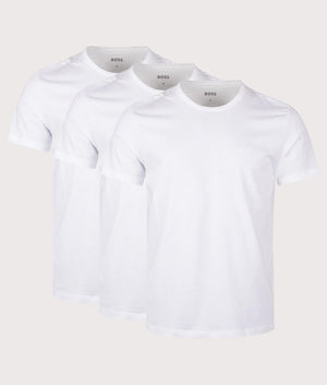 BOSS 3 Pack Lightweight T-Shirt in White. Shot at EQVVS. 3 pack shot. 