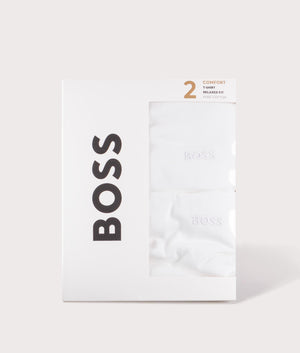 BOSS 2 Pack RN T-Shirts in White. Shot at EQVVS.  Boxed shot.