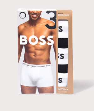 BOSS 3 Pack Revive Trunks in Black for Men at EQVVS Box Shot