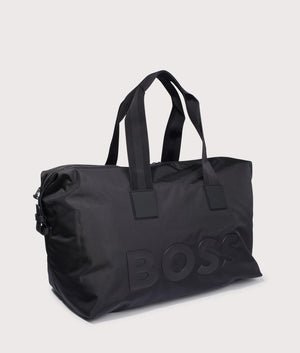 BOSS Catch 2.0DS Holdall in Black. Side angle shot at EQVVS.