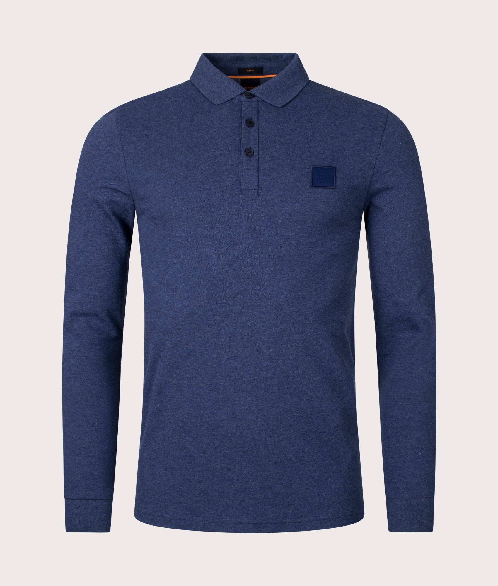 Slim Fit Long Sleeve Passerby Polo Shirt | Navy | BOSS