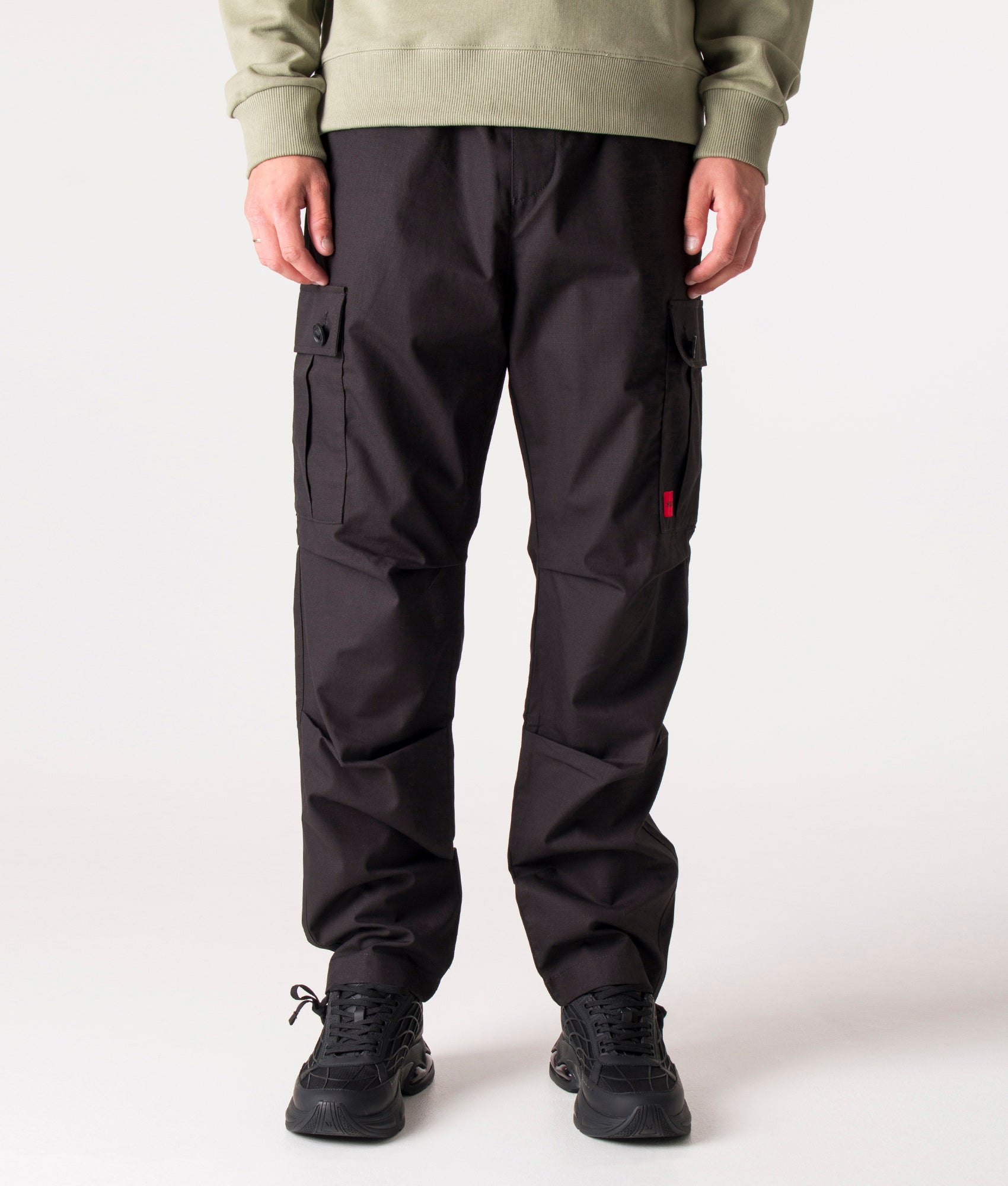 Relaxed Fit Garlo233 Ripstop Cargos Black | HUGO | EQVVS