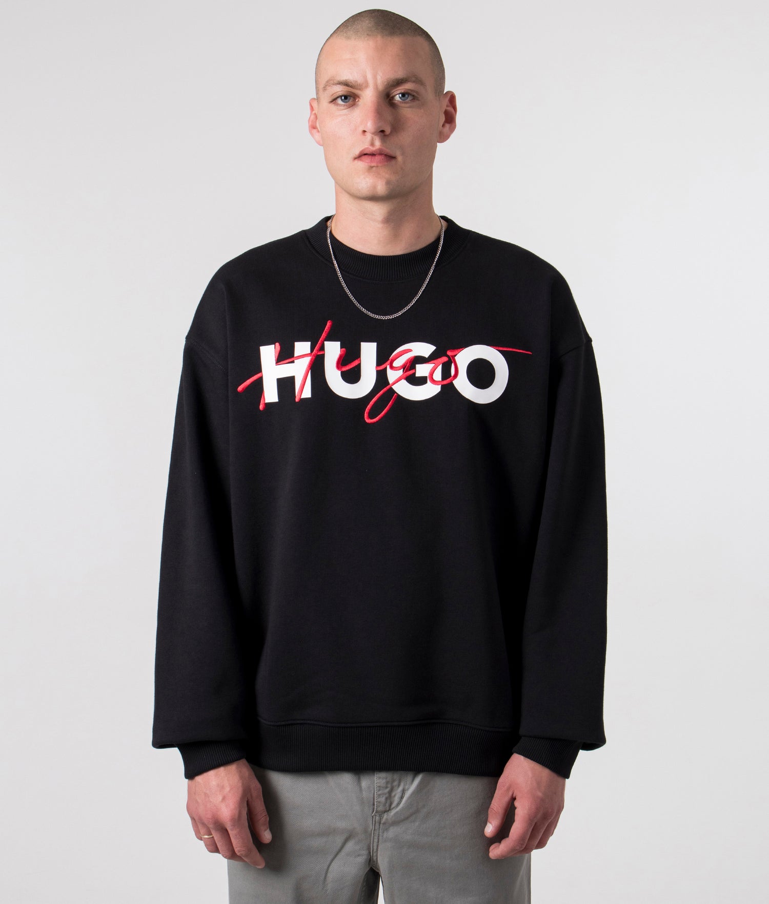 Hugo boss deals logo sweatshirt black