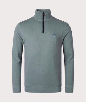 Quarter-Zip-Zetrust-Sweatshirt-Open-Green-BOSS-EQVVS