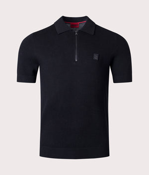 Saston-Zip-Polo-Shirt-Black-HUGO-EQVVS-Front-Image-EQVVS