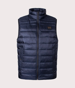 BOSS Slim Fit Odeno1 Gilet for Men in Dar Blue at EQVS. Front Shot