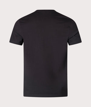 Crew Neck Tee T-Shirt in Black from BOSS. Back angle shot at EQVVS.